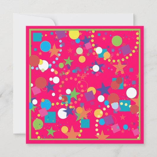 コンフェッティ・セレブレーション・バースデー・パーティー招待状 招待状 (正面)