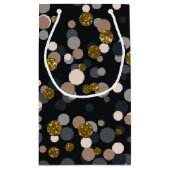 コンフェッティ ピーチ、マップル、グレー、ゴールド グリッター スモールペーパーバッグ (裏面)