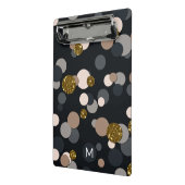 コンフェッティ ピーチ、マップル、グレー、ゴールド グリッター ミニクリップボード (アングル2)