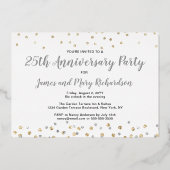コンフェッティ フォト コラージュ 25周年パーティー 箔招待状 (裏面)
