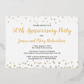 コンフェッティ フォト コラージュ 50周年パーティー 箔招待状 (裏面)
