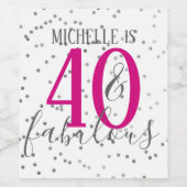 コンフェット40と素晴らしい誕生日パーティワインラベル ワインラベル (シングルラベル)