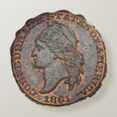 コンフェデレートペニー⚔️ 1861南北戦争USA南部 ラウンドクッション (裏面)