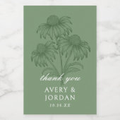 コンフエレガントロアフローラセージ緑結婚式の引き出物 ワインラベル (シングルラベル)