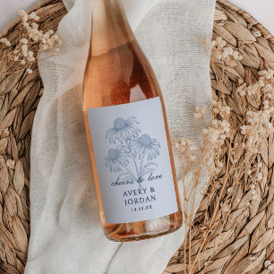 コンフエレガントロアフローラダスティブルー結婚ズ ワインラベル