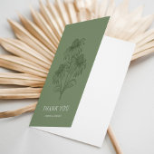 コンフエレガントロワーボタニカルセージ結婚グリーン サンキューカード