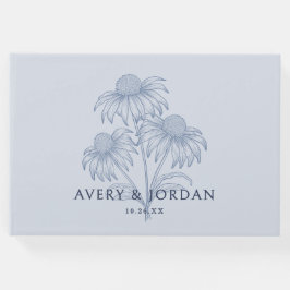 コンフエレガントロワーボタニカルダスティブルー結婚ズ ゲストブック