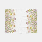 コンフォレガールフローラ植物芸術水彩小 フリースブランケット (正面(横))