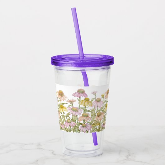 コンフォレガールフローラ植物芸術水彩画 アクリルタンブラー (左)