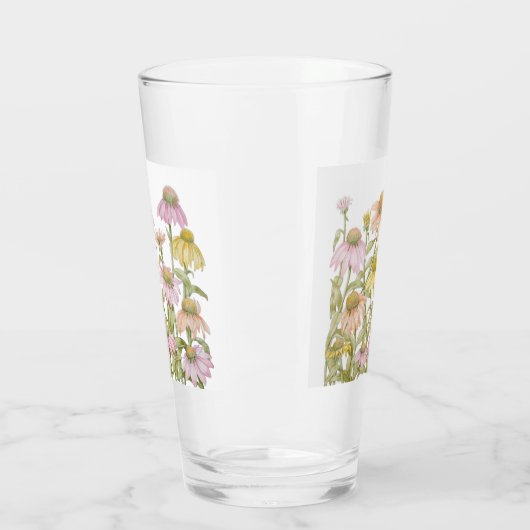 コンフォレガールフローラ植物芸術水彩画 タンブラーグラス (左)
