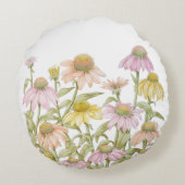 コンフォレガールフローラ植物芸術水彩画 ラウンドクッション (裏面)