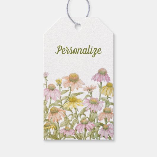 コンフォローウォータカラーフローラ植物芸術 ギフトタグ (正面)