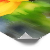 コンフロアーブライトワイルドフラワーウォータースタイルアート ポスター (角)