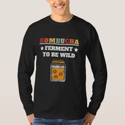 コンブチャ+紅茶+愛好家+発酵 Tシャツ (正面)