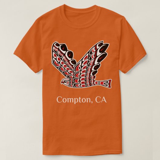 コンプトン赤服病ホーク先住民アメリカンバードオブプレイ Tシャツ (デザイン正面)