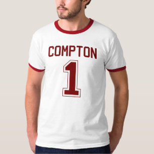 コンプトン#1フットボールのジャージーのTシャツ Tシャツ