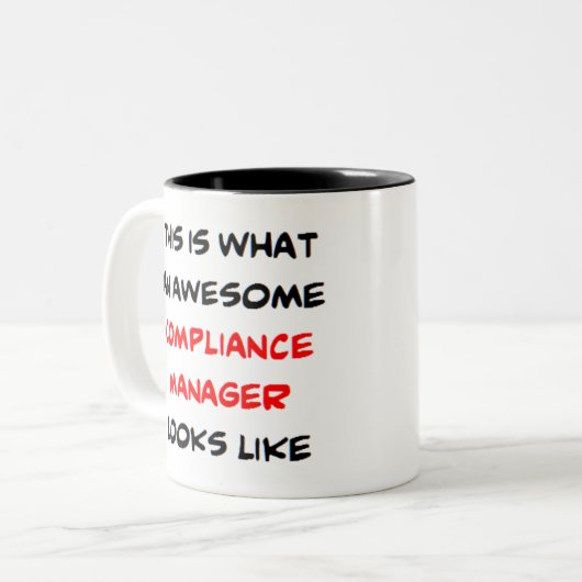 コンプライアンスマネージャ素晴らし、 ツートーンマグカップ (正面左)