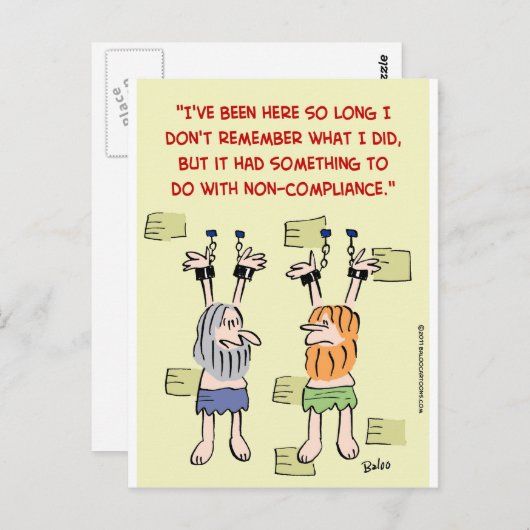 コンプライアンス不ぶら下がった遵守の囚人 ポストカード (正面/裏面)