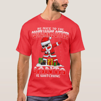 コンプライアンス担当官に優しいSanta is Watchin Tシャツ