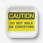 コンベヤの上を歩かないでサイン ペーパープレート (正面)