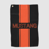 コンペティションオレンジレーシングストライプ ゴルフタオル (正面)