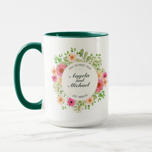 コンボのマグを結婚するエレガントなたった今結婚しました マグカップ (左)