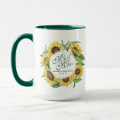 コンボのマグを結婚するパーソナライズなヒマワリ マグカップ (左)