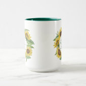 コンボのマグを結婚するパーソナライズなヒマワリ マグカップ (中央)