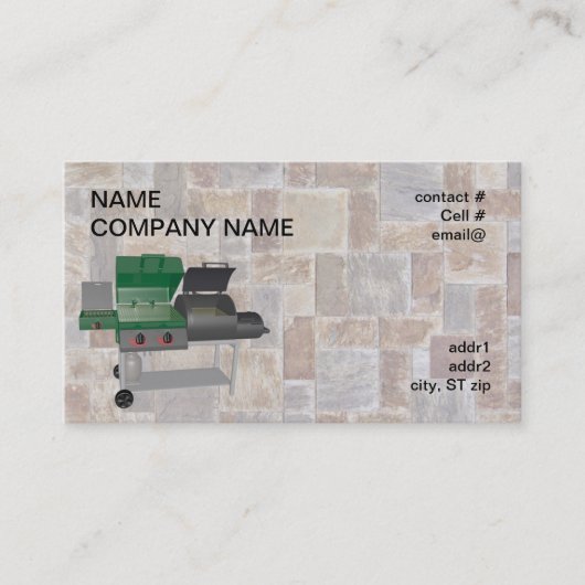 コンボの喫煙者bbqのグリル 名刺 (正面)