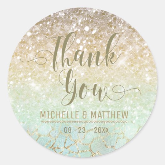 コンボグリッターグラデーションオプション金ゴールドID435 ラウンドシール (正面)