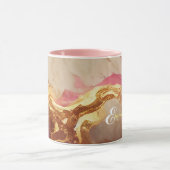 コンボパーソナライズされたマグカップ：紫、金ゴールドアクセントマグカップ マグカップ (中央)