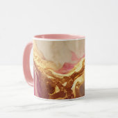 コンボパーソナライズされたマグカップ：紫、金ゴールドアクセントマグカップ マグカップ (正面左)