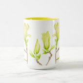 コンボマグカップの黄色のマグノリア(W) - 15 oz. マグカップ (中央)