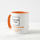 コンボマグカップ上のオレンジカラービジネスブランド文字 マグカップ (正面左)
