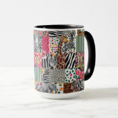 コンボマグカップ15オズ – サファリカラフルアニマルプリント マグカップ (正面右)