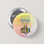 コンボ投票ブルー強い女性ワードクラウド 缶バッジ (正面&裏面)