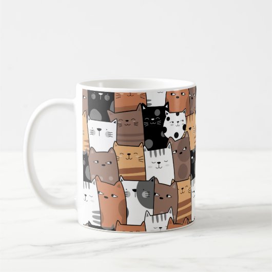 コンボ熱狂するマグ – Cat Lady コーヒーマグカップ (左)