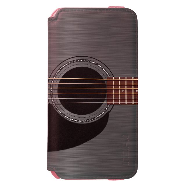 コンボ黒いギターのピアノ INCIPIO iPhoneウォレットケース (フォリオ 正面)