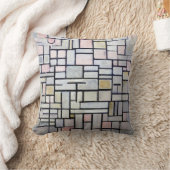 コンポジションのピンクとグレー、モンドリアン クッション (ブランケット)