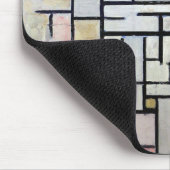 コンポジションのピンクとグレー、モンドリアン マウスパッド (コーナー)