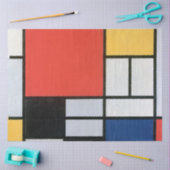 コンポジション赤、黄、青、黒、モンドリアン 薄葉紙 (クラフト)