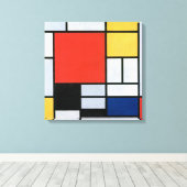コンポジション赤、黄、青、黒 | Mondriaan | キャンバスプリント (インサイチュ (ウッドフロア))