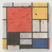 コンポジション赤、黄、青、黒 | Mondriaan | ストーンコースター (正面)