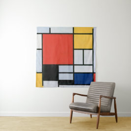 コンポジション赤、黄、青、黒 | Mondriaan | タペストリー