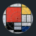 コンポジション赤、黄、青、黒 | Mondriaan | ダーツボード<br><div class="desc">赤、黄、青、黒の合成は1921年のピエ絵画・モンドリアン作。</div>