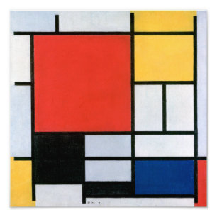 コンポジション赤、黄、青、黒   Mondriaan   フォトプリント