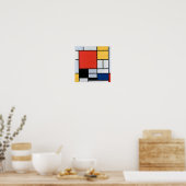 コンポジション赤、黄、青、黒 | Mondriaan | ポスター (キッチン)