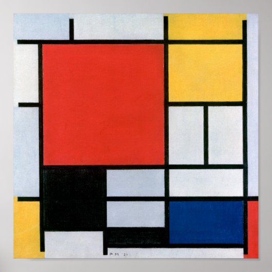 コンポジション赤、黄、青、黒 | Mondriaan | ポスター (正面)