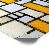 コンポジション黄色とグレー、モンドリアン ポスター (角)