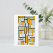 コンポジション黄色とグレー、モンドリアン ポストカード (スタンド正面)